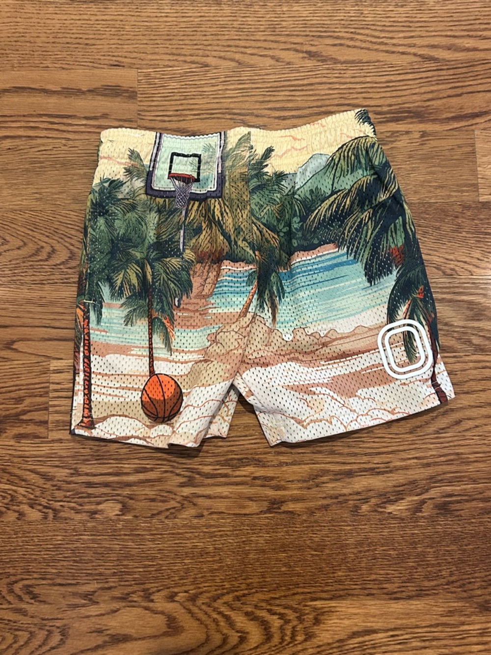 Boys Overtime Tropical Basketball Print Mesh Shorts - Youth Mediun